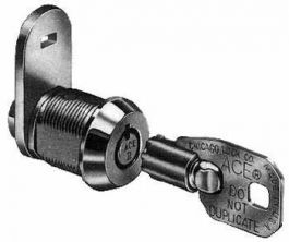 CompX Chicago C4160 Ace II Cam Lock, 1-3/32 in Cylinder, Polished Nickel