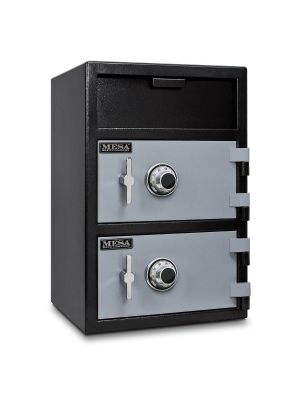 Mesa Safe MFL3020 Dual Door Depository Safe shown with UL listed Group II combination lock