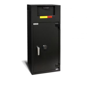 AMSEC BWB4020FL Front Loading Depository Safe shown with UL listed Group II key-changeable combination lock