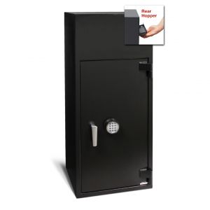 AMSEC BWB4020FLR B-Rate Rear Loading Depository Safe shown with ESL Electronic Lock