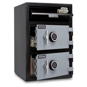 Mesa Safe MFL3020 Dual Door Depository Safe features a wide mouth mailbox deposit drop with seperate access