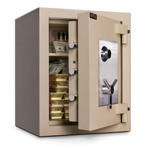 Mesa Safe MTLE2518 TL-15 Safe door is constructed with a barrier of inner and outer plates enclosing fire-resistant and burglary material