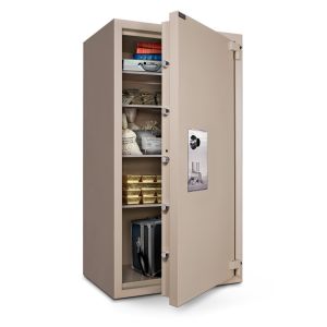 Mesa Safe MTLE7236 TL-15 Safe door is constructed with a defense barrier of inner and outer plates enclosing fire and burglary resistant material